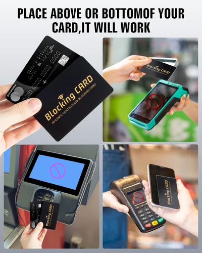 Miniatura 4 de Schembo Funda de bloqueo RFID, protector de tarjeta de débito y crédito contactless NFC y pasaporte, una tarjeta protege toda la cartera/bolso