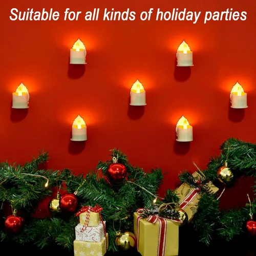 Miniatura 9 de HL Velas sin llama con temporizador remoto, más de 100 horas recargables, impermeables, funciona con pilas, con base de carga, velas flotantes