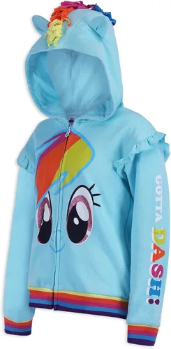 Miniatura 5 de My Little Pony Hasbro Rainbow Dash, Twilight Sparkle y Pinkie Pie - Sudadera con capucha y cremallera para niñas pequeñas