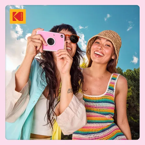 Miniatura 7 de Kodak Printomatic+ Paquete de inicio de cámara digital de impresión instantánea + funda de transporte (azul) + papel fotográfico Zink con parte Rosa