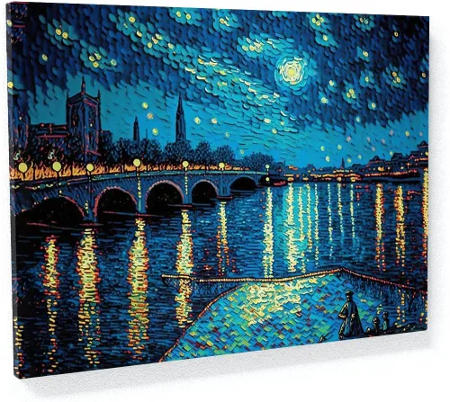 Miniatura 9 de Sense Canvas Pop Art The Starry Night 20 - Lienzo decorativo para decoración del hogar, póster grande de 40 x 30 pulgadas, 0.75 pulgadas