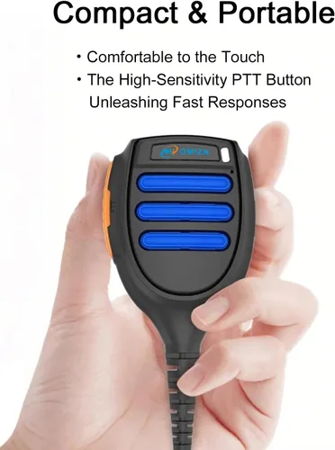 Miniatura 6 de Walkie Talkies Micrófono con altavoz, PTT, 2 pines tipo K, radios bidireccionales de mano, micrófono de hombro, compatible con TP80 (paquete de 1)