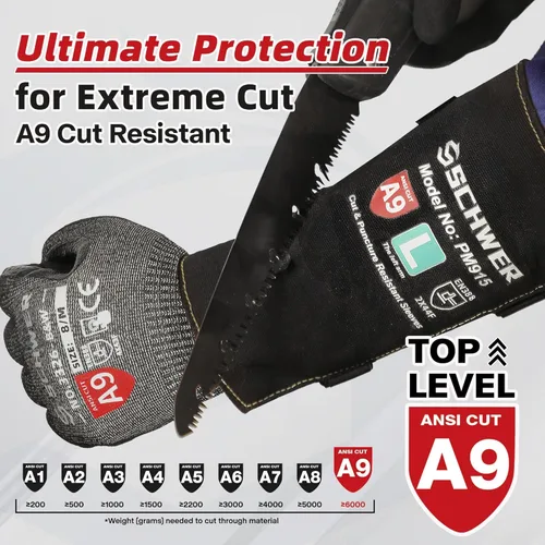 Miniatura 2 de Schwer ANSI A9 Mangas para Brazo Resistente a Cortes y Nivel 5 de Protección contra Punción, PM915 Protección de Alto Riesgo para Brazos