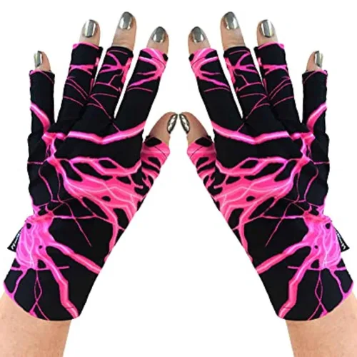 Miniatura 53 de ManiGlovz - Guantes de uñas originales con protección UPF 50+ UV Guantes de manicura de gel y guantes anti UV sin dedos para mujeres Se pueden