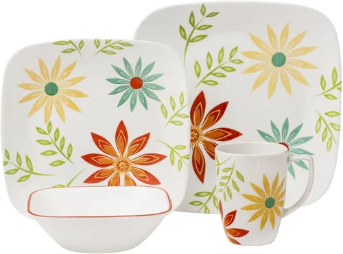 Miniatura 11 de Corelle juego de vajilla cuadrada/redonda de 16 piezas, Splendor, Esplendor