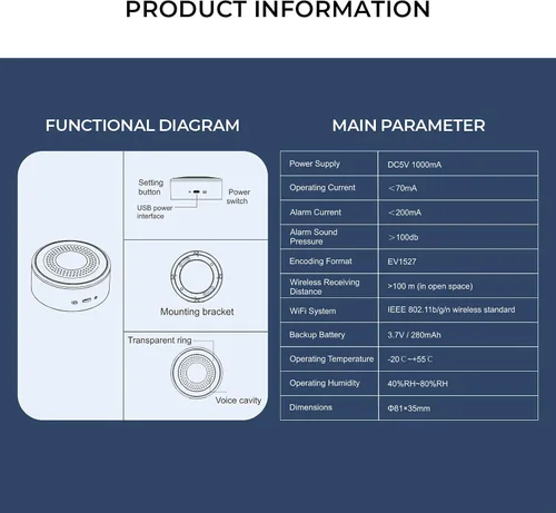 Miniatura 9 de Sistema de alarma para el hogar PGST, sistemas de seguridad para el hogar inteligentes con alertas instantáneas de la aplicación Tuya, kits