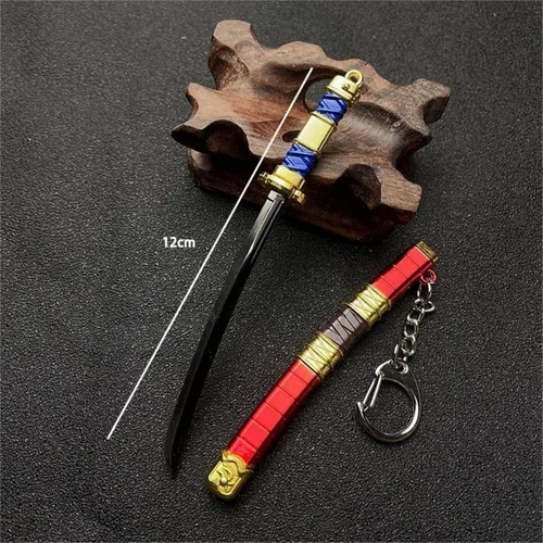 Miniatura 2 de Mini llavero Katana de juguete, espada modelo de metal con extraíble, el mejor regalo para los amantes del anime, serie de juegos de espada samurái