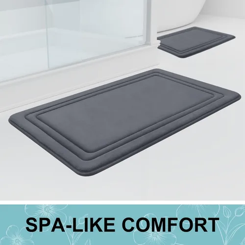Miniatura 7 de Grandaily Alfombra de baño de espuma viscoelástica de 24 x 16 pulgadas, ultrasuave, antideslizante y absorbente, lavable a máquina, cómoda alfombra
