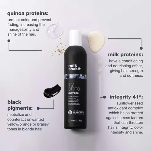 Miniatura 3 de milk_shake Icy Blond Shampoo - Pigmento negro para cabello muy ligero y platino Fl Oz