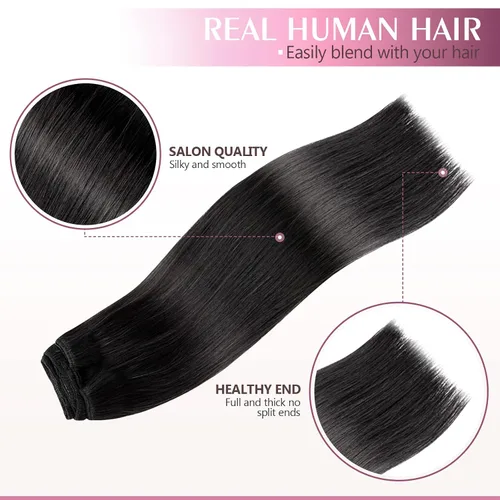 Miniatura 2 de Extensiones de cabello humano real con clip, extensiones de cabello humano real sin costuras, extensiones de cabello humano real de 16 pulgadas