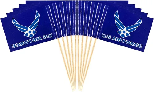 JAVD 100 banderas de alas de la Fuerza Aérea de Estados Unidos, pequeñas mini alas de la Fuerza Aérea Militar de Estados Unidos, palillo de dientes