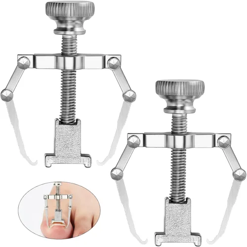 Miniatura 7 de 2 piezas encarnadas levantador de uñas encarnadas herramienta de uñas encarnadas abrazadera del dedo del pie de acero inoxidable herramienta