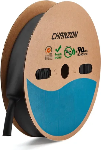 Miniatura 142 de CHANZON - Tubo termorretráctil de poliolefina de 2:1, relación 3/16" (5mm), rollo de 8 pies (2.5M de longitud total), funda transparente
