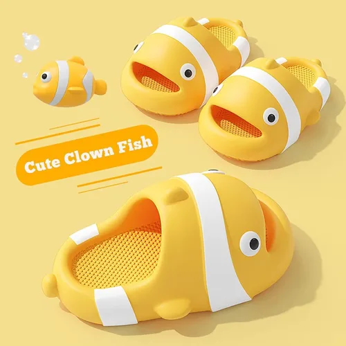 Miniatura 2 de Jerzmy Cute Clown Fish Cloud Slides for Boy Girl Kids Toddler, Soft Novelty Funny Animals House Slippers Non-Slip Beach Shoes for Indoor Outdoor