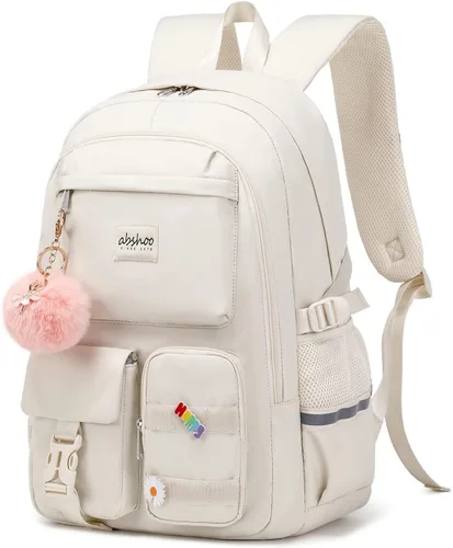 Miniatura 2 de Mochila grande para estudiantes con laptop de abshoo para mujeres universitarias, adolescentes de escuela secundaria y media, bolsa de libros, Beige