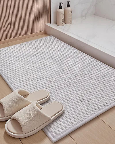 Color&Geometry Alfombras de baño con parte trasera de goma, antideslizante, lavable a máquina, alfombra bohemia de felpilla suave y absorbente para