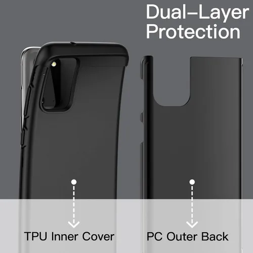 Miniatura 3 de JETech Funda resistente a prueba de golpes para Samsung Galaxy S20, funda protectora resistente de doble capa con absorción de golpes (negro)