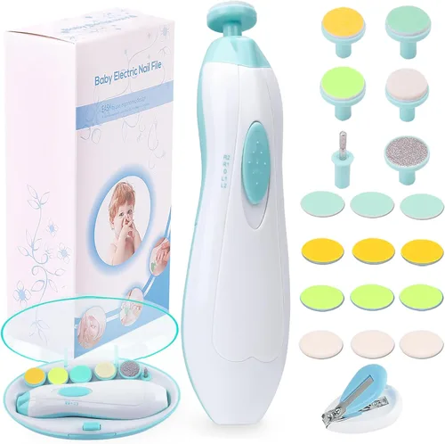 Miniatura 8 de Cortauñas Eléctrico para Bebés Lima de Uñas Cortauñas para Bebé, Kit de Lima Lijadora de Uñas Segura 20 en 1 para Recién Nacidos Bebés Niños