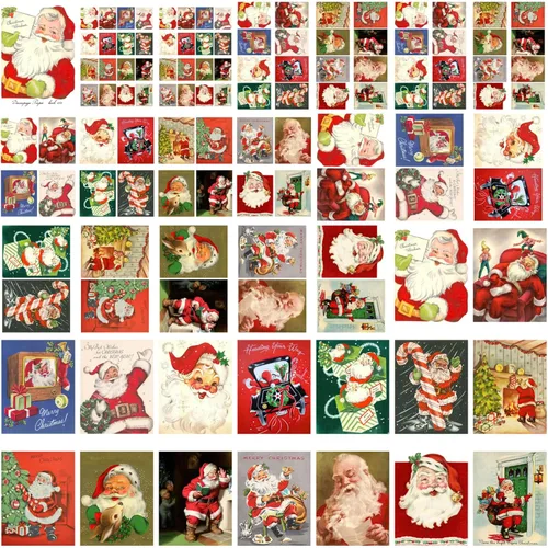 Miniatura 4 de Paquete de papel para decoupage (35 hojas 15x20 cm) Santa de Navidad FLONZ, imágenes vintage estilo navideño para decoupage, manualidades y álbumes