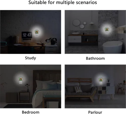 Miniatura 6 de Wusikd Juego de 2 luces de noche de hombre de jengibre de Navidad, con forma de copo de nieve, enchufables, luces nocturnas LED para dormitorio