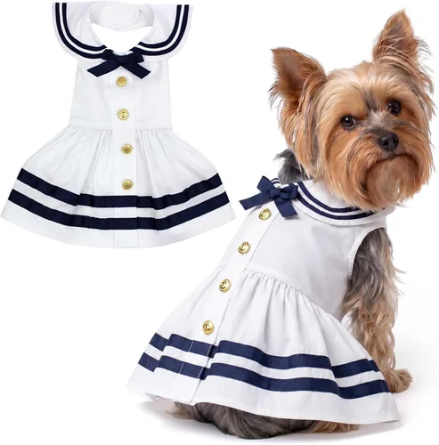 Miniatura 103 de Parisian Pet Chambray - Vestido para perro - Ligero sin mangas para perro, niña, talla XS Chambray en general