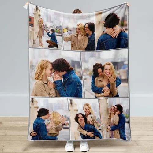 Miniatura 14 de Manta personalizada con imagen, manta personalizada, regalos para cumpleaños, Navidad, boda, manta de fotos personalizada, regalos de pareja para 8