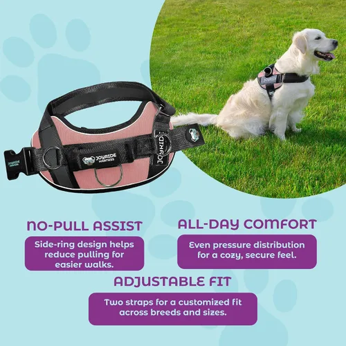 Miniatura 5 de Joyride Harness 2.0 - El arnés original para perro con anilla lateral sin tirones - Sin estrangulamiento, a prueba de escapes, reflectante, 3 clips