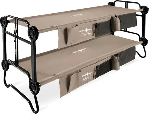 Miniatura 11 de Disc-O-Bed Gran banco convertible para exterior de 2 personas y cuna de camping doble para adultos, sistema de literas portátil, negro