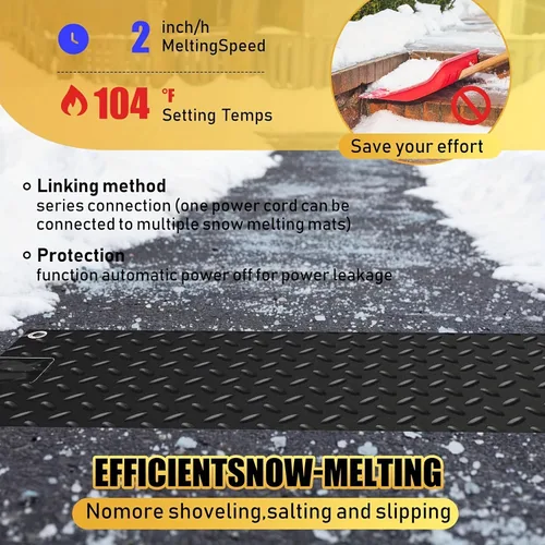 Miniatura 5 de Alfombrillas Calefactoras para Derretir Nieve para Senderos y Escaleras - Alfombrillas Calefactoras para Exteriores - Alfombrillas Eléctricas