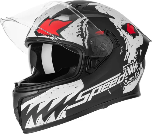 Miniatura 8 de CUTEY Casco de motocicleta de cara completa, certificado DOT, ligero, doble visera, ventilado, para adultos, hombres y mujeres