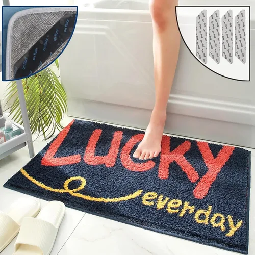 Miniatura 16 de Alfombras de baño de lujo, de 0.78 pulgadas de grosor, extra suaves, absorbentes, no se desprende, se lavan a máquina, alfombra de felpa lanuda Aa001