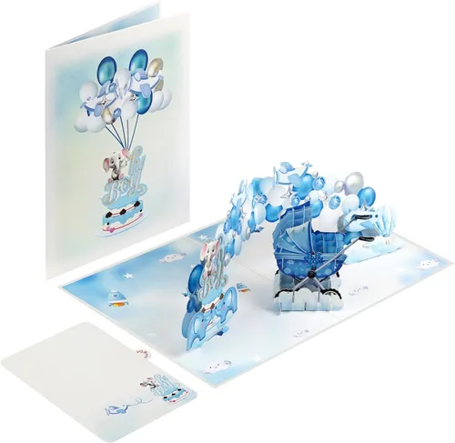Miniatura 5 de Tarjetas de baby shower para niños, tarjeta de bautismo, tarjeta para bebés nuevos de 6 x 8 pulgadas, tarjetas de regalo, regalos emergentes