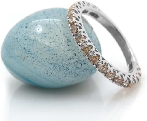 Miniatura 4 de Colección Dazzlingrock Alianza de oro sólido para mujer con piedras preciosas redondas o diamantes, anillo de boda apilable de eternidad