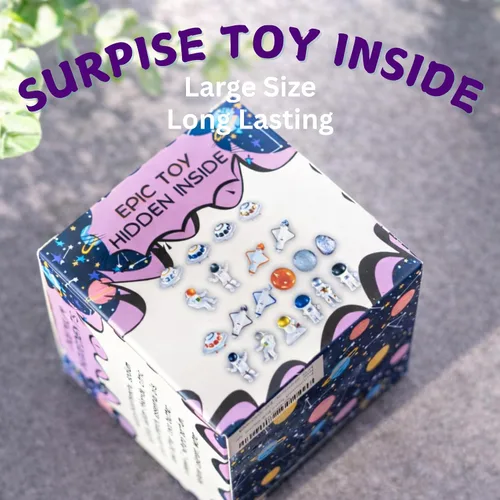 Miniatura 6 de EvolutionUSA 1 pieza Bomba de baño espacial para niños, Bola de baño planetaria con juguete escondido en el interior, Bomba de baño orgánica