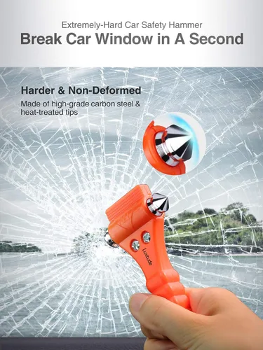 Miniatura 3 de Luxtude Cortador de cinturón de seguridad para romper ventanas, rompe ventanas, rompecristales, herramienta de escape de automóvil automático