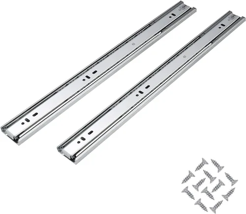 Miniatura 12 de Knobonly Diapositivas de cajón de 12 pulgadas, 1 par (2 unidades) con rodamiento de bolas de cierre suave, extensión completa, toboganes de cajón