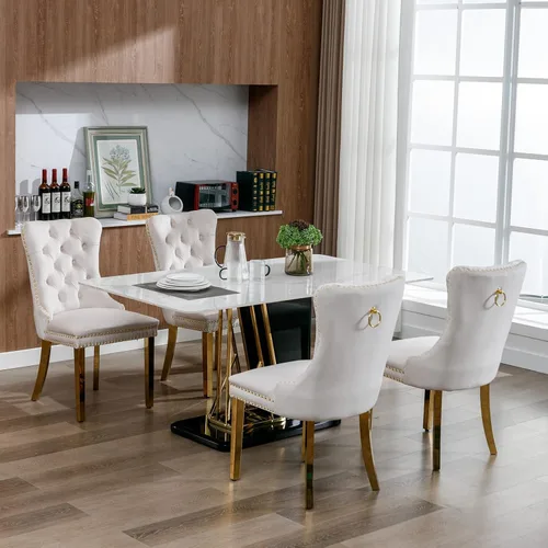 Miniatura 2 de ODUSE-DAILY Juego de 6 Sillas de Comedor de Terciopelo, Juego de 6 Sillas para Cocina y Comedor, Sillas de Comedor Capitoné, Tapizadas