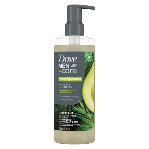 Miniatura 9 de DOVE MEN + CARE Champú 2 en 1 + Acondicionador Aceite de Jengibre y Coco para Cabello Hidratado+Complejo Mineral, 17.5 oz