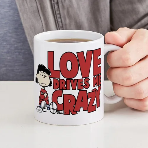 Miniatura 4 de CafePress Peanuts Lucy Love Drives Me Craz - Taza de café de cerámica de 11 oz (11.0 fl oz)