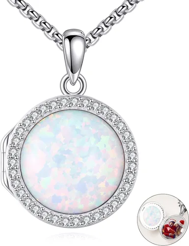 Miniatura 16 de ONEFINITY Collar con medallón de árbol de la vida, collar de plata de ley que sostiene fotos, colgante de medallón del árbol de la vida