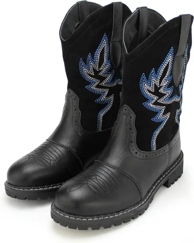Miniatura 4 de Hawkwell Botas vaqueras occidentales de media pantorrilla para mujer, punta redonda, bordadas a la moda