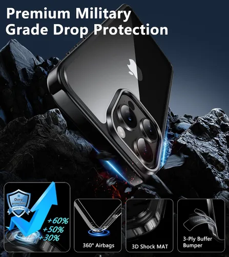 Miniatura 269 de FNTCASE Funda para iPhone 13 Pro-Max: Fundas magnéticas transparentes compatibles con Magsafe Slim anti amarillamiento protección contra caídas