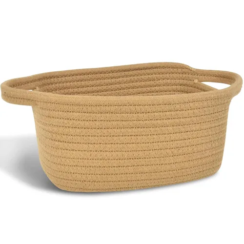 Miniatura 10 de Abenkie - Cesta de almacenamiento pequeña, bonita canasta de algodón tejida con cuerda de algodón para perro y gato, para guardería, sala de estar