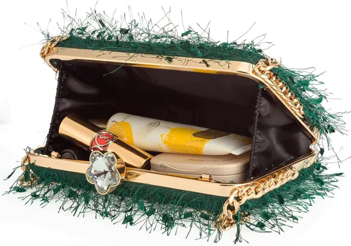 Miniatura 4 de YYW Bolso de mano para mujer, lindo bolso de noche esponjoso, bolso de hombro para banquete de boda, fiesta