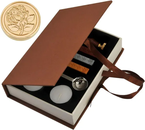 Miniatura 6 de El juego de sellos de cera The Rose, Yoption, sello de cera vintage clásico, juego de sellos retro, con caja de regalo (The Rose #3)