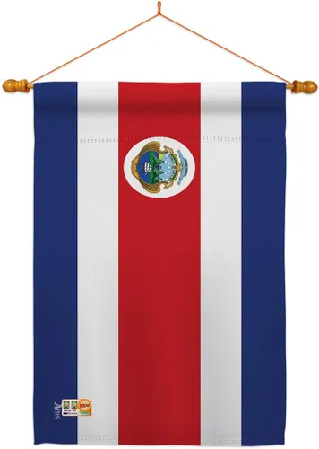 Miniatura 7 de Americana H140060 Banderas de la Nacionalidad Mundial de Costa Rica. Bandera de casa vertical decorativa de 28.0 x 39.8 in impresa en Estados
