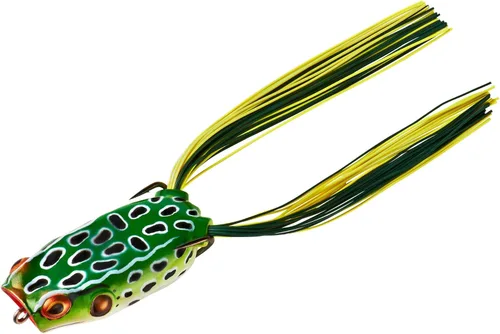 Miniatura 6 de BOOYAH Poppin' Pad Crasher Señuelo de Rana de Cuerpo Hueco Topwater para Pesca de Lobina con Anzuelos Sin Enganches Sunburn