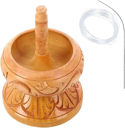 Miniatura 7 de Kit de hilandero de cuentas de semillas para hacer joyas - Hilandero de cuentas de arcilla con aguja de encaje grande y alambre de 3 metros - Un