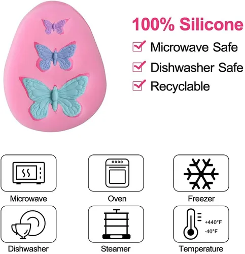 Miniatura 3 de Molde de mariposa de silicona para Chololate Mariposa Fondant Candy Molds Molde para hornear pasteles caseros DIY