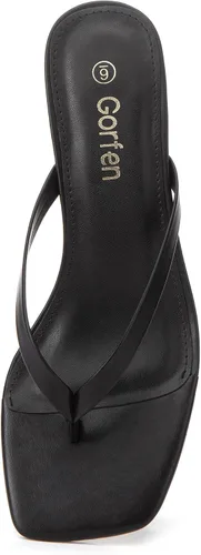 Miniatura 8 de Sandalias de tacón de gatitos para mujer, con puntera cuadrada, sin cordones, sandalias de tacón de 2 pulgadas, sandalias de fiesta, sandalias